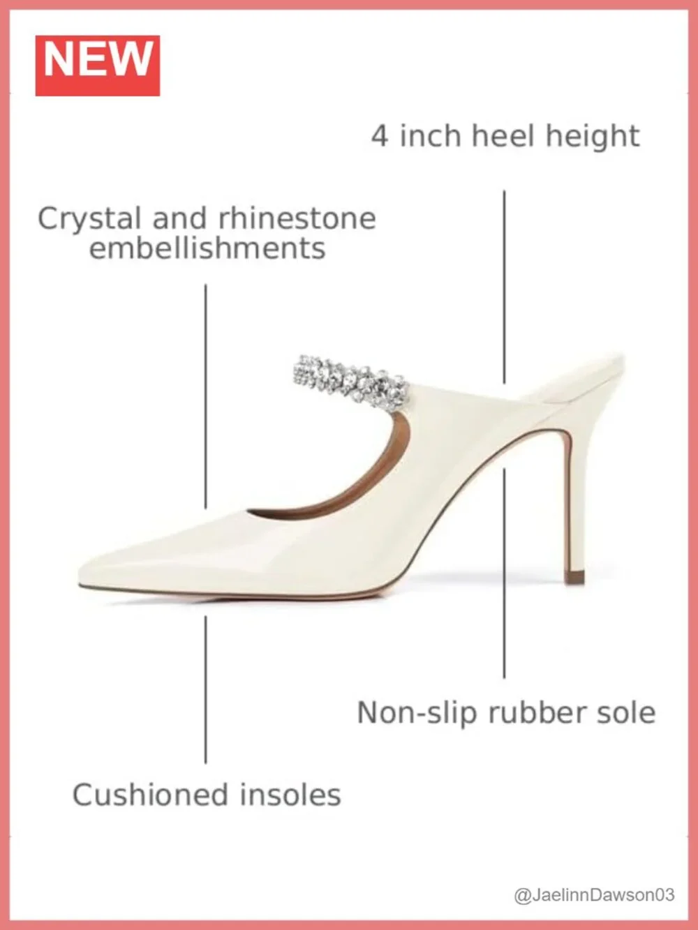 Rhinestone Patent Leather Pointed Toe Slip On Heeled Mules Women's Stiletto